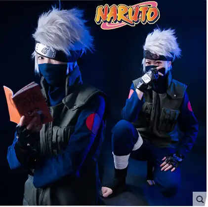 新しいトップの役割はたけカカシcosアニメnarutoコスプレハロウィン忍者服セットフルセット3in1 トップ パンツ ベスト Vest Hood Pants Designvest Safety Aliexpress