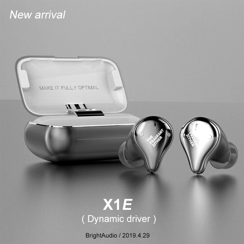 TFZ X1 X1E Bluetooth 5,0 сбалансированные арматурные IPX7 водонепроницаемые беспроводные HiFi наушники-вкладыши с зарядной коробкой для наушников huawei - Цвет: X1E silver (new)