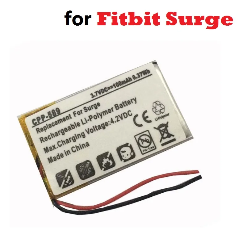 

Battery for Fitbit Surge Smartwatch Smart Watch 3.7V 100mAh New Li-Polymer Lithium Polymer Rechargeable Accumulator LSSP491524AE