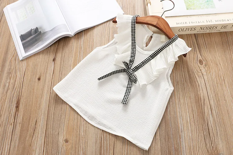 New Girls Clothing Set 2019 Summer Girls Clothes Kids Vest + Plaid Shorts 2PCS Suits For Girls Clothes Outfits 3 4 5 6 7 8 Years (10)