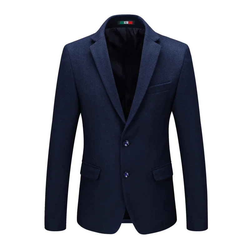 N& B шерстяной Блейзер, Одноцветный хлопковый Мужской приталенный пиджак, пиджак, мужские пиджаки для свадеб, официальные пиджаки SR10 - Цвет: Blue Men Blazer