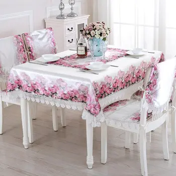 

European table cloth lace fabric table coffee table cloth color printing table mat simple square tablecloth chair cover cushion