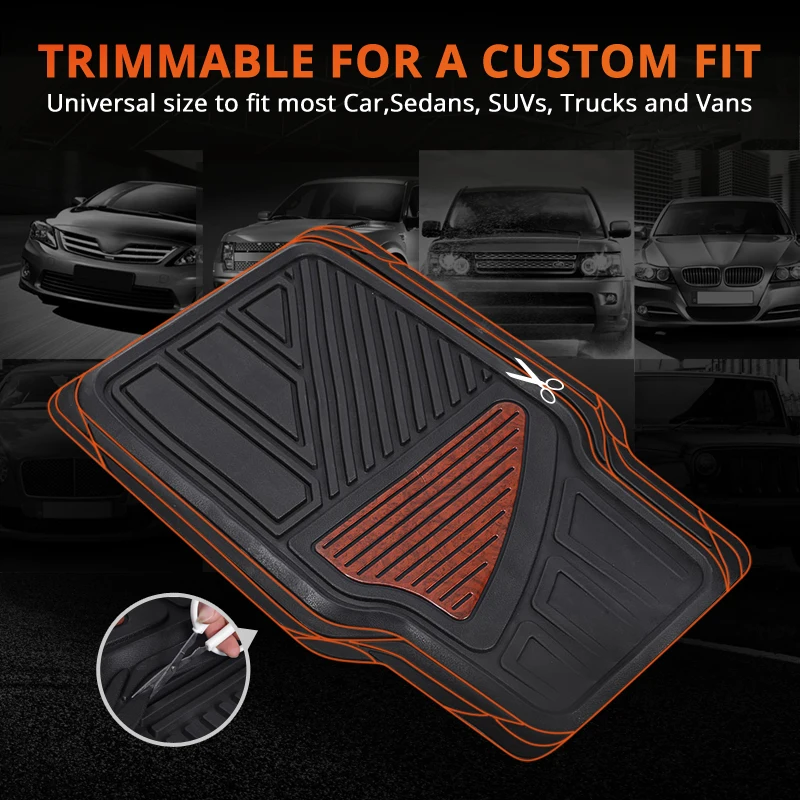 Us 33 99 Partol 4pcs Set Car Floor Mats Anti Slip Crop Diy Flexible Auto Floor Mats Interior Durable Car Styling For Kia Rio Rondo Carpet In Floor