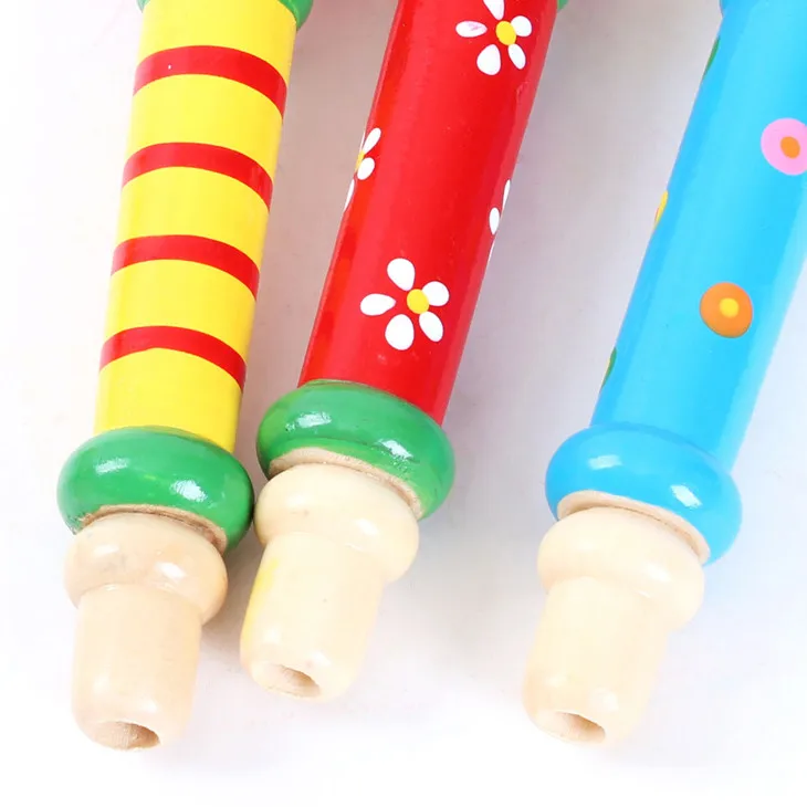 Случайный Красочный музыкальный instrtument игрушечный свисток динамик деревянная игра для детей