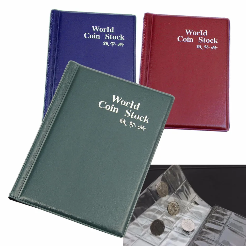 60 Coin Holders Penny Pockets Collection Storage Money Album Book Collecting