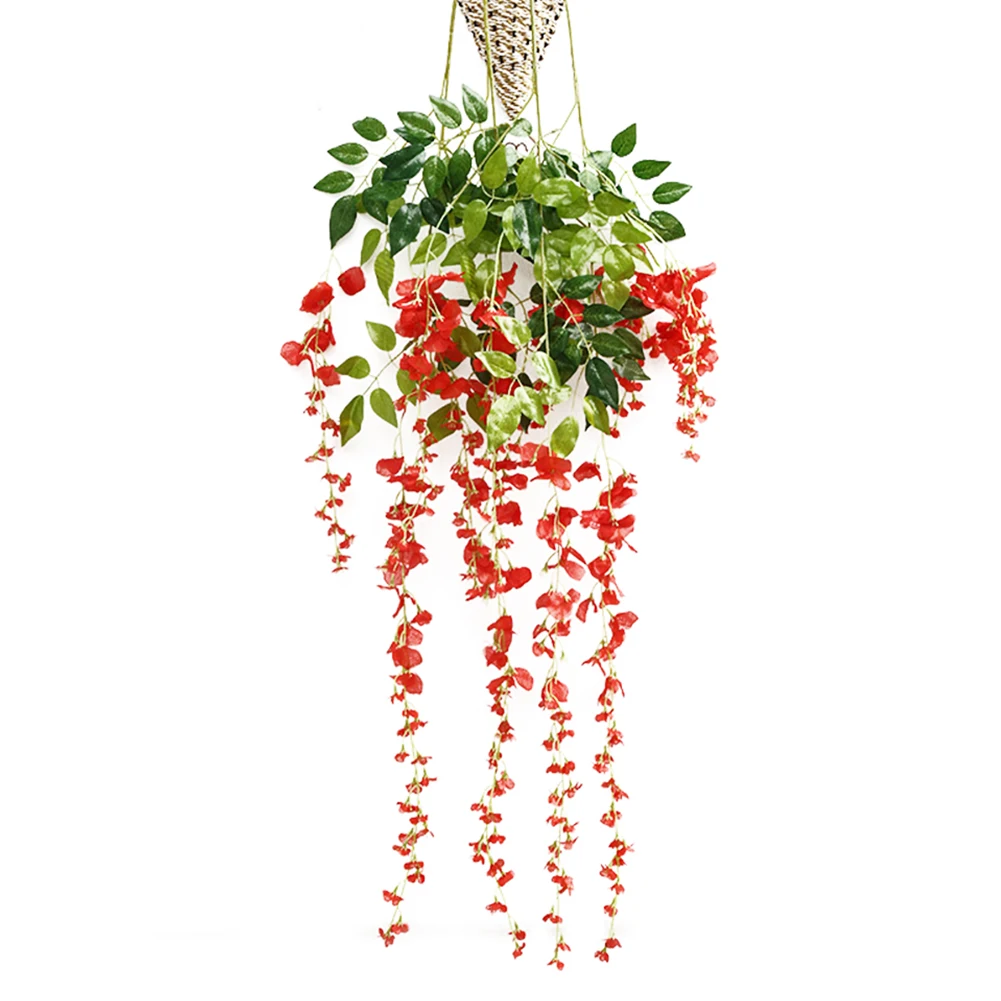 

Artificial Wisteria Hanging Flower Wedding Decor(Long Red)1Pc Long Red
