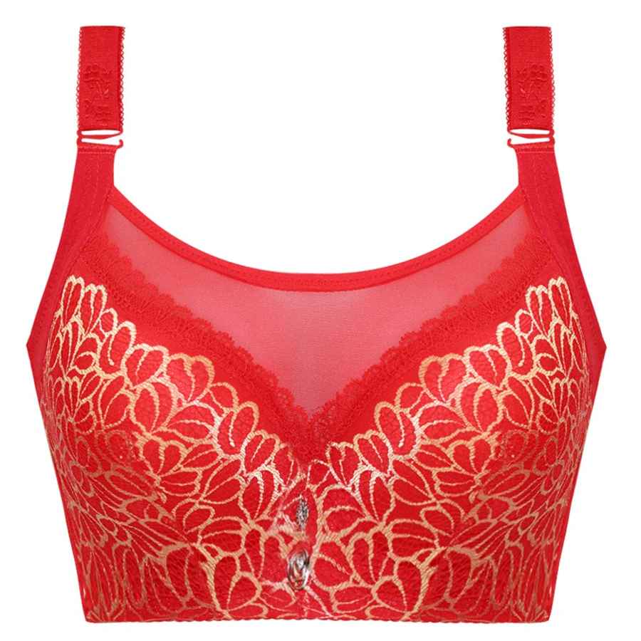 

Female Plus Size Push Up Sexy Lace Coverage BHs Adjustable Bras Intimates Underwire Underwear Bras for Women soutien gorge beha