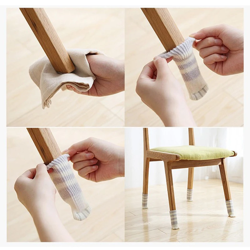 القط كرسي الصوف الطابق الساق واقي للطاولة الجوارب غطاء منصات الأثاث الحياكة مخلب