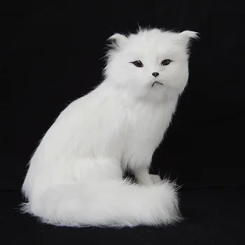 

about 16x14cm squatting fox model toy ,polyethylene resin handicraft,props,home decoration a1816