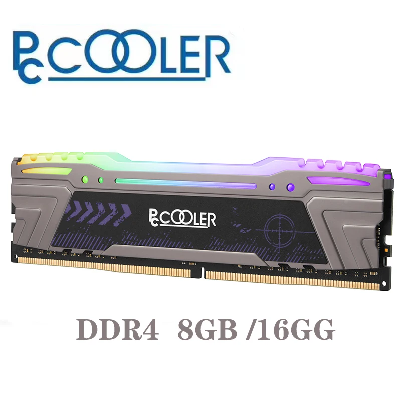 Pccooler 8 GB 16 gb PC ذاكرة عشوائية Ram ميموريال وحدة الكمبيوتر سطح المكتب DDR4 ECC PC4 8g 16g 2666 Mhz 3000 mHZ 3200 Mhz DIMM 3000 3200 RGB