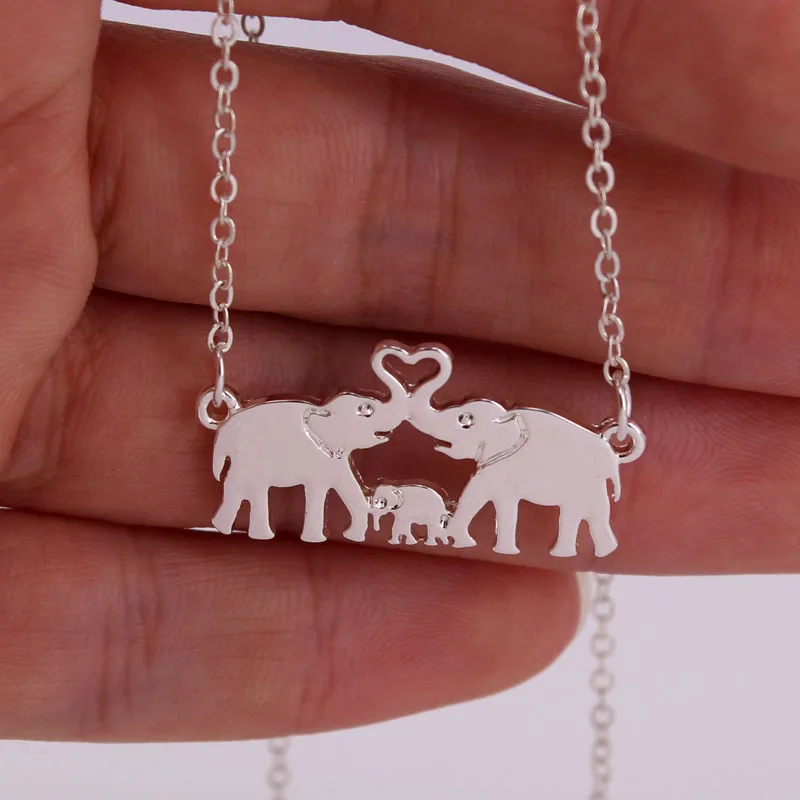 Hzew a warm family Elephant father mother and Детская Подвеска Ожерелье со слонами|elephant necklace|necklace