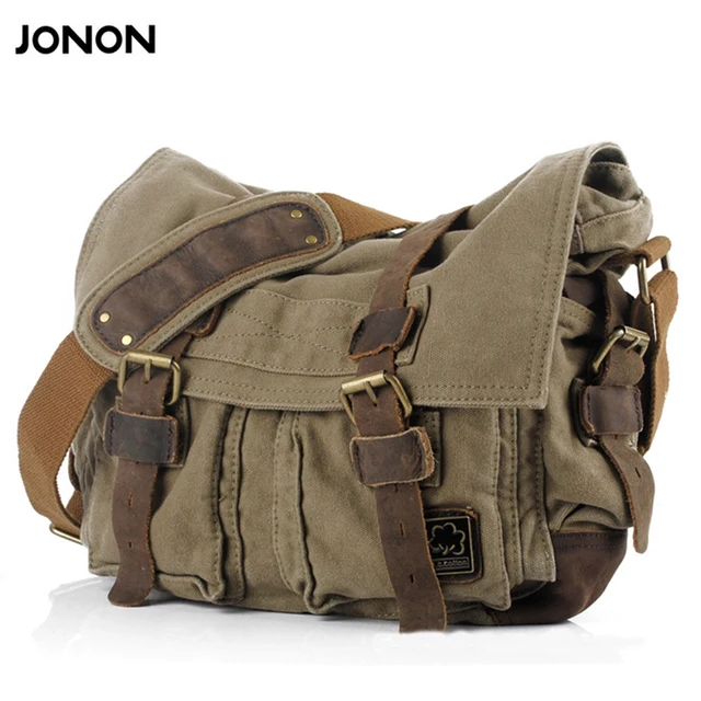 Jonon Men S Canvas Crossbody Bag Military Shoulder Bags Vintage Jonon Men S Canvas Crossbody Bag Military Shoulder Bags Vintage Messenger Fashion Scholl Tote Briefcase