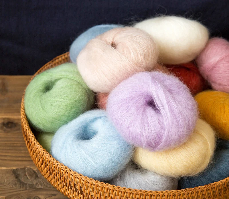 5 Balls Thin Soft Mohair Yarn Baby Care Smoothy Crochet Yarn Thread Fine Knitting Wool Yarn for Scarf Gloves Sweater Shawl Coat