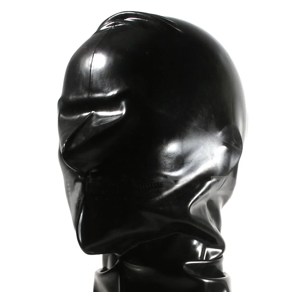 Latex mask fetish toe box unisex choke Suffocation hoods seamlessly