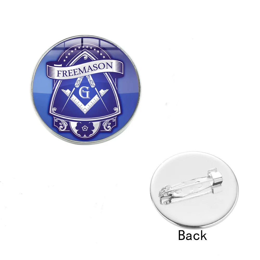 SONGDA Masonic Нагрудный значок Freemasonry квадратный G и компас Синий Круглый купол