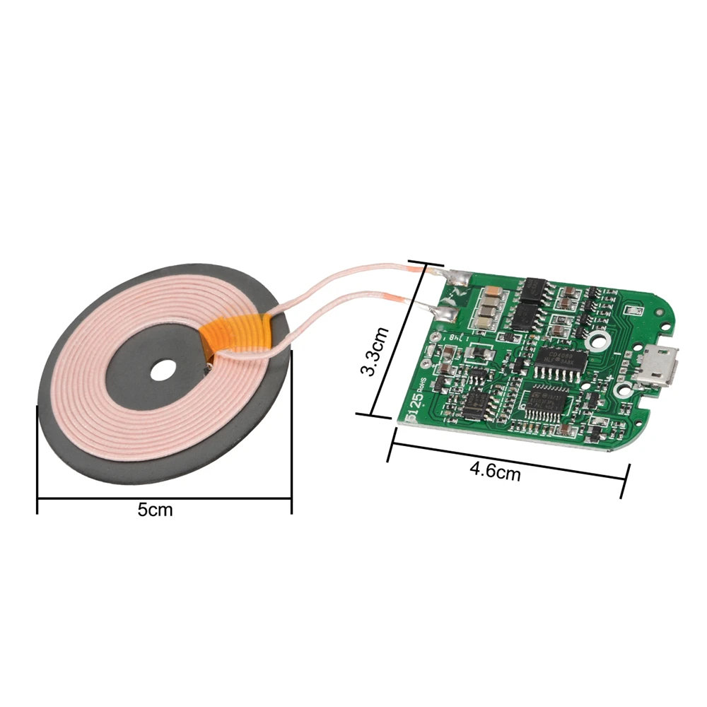 DC 9 в 2A 10 Вт DIY Qi Быстрое беспроводное зарядное устройство PCBA печатная плата передатчик USB порт Модуль катушка Зарядка Замена для смартфона