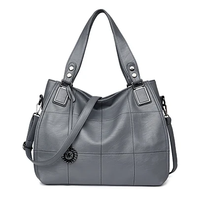 LISCN брендовая модная дизайнерская сумка высокого качества однотонная женская роскошная кожаная сумка новая женская сумка через плечо - Цвет: gray