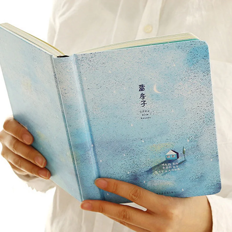 Creative trend Color Pages A5 Notebook Little Blue House Diary Book Hardcover diary Stationery School Supplies Creative trend Color Pages A5 Notebook Little Blue House Diary Book Hardcover diary Stationery School Supplies