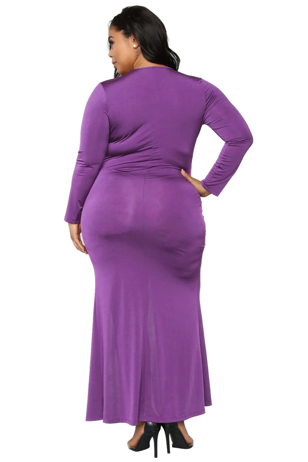 Purple-Surplice-Long-Sleeve-Plus-Size-Dress-LC610892-8-2