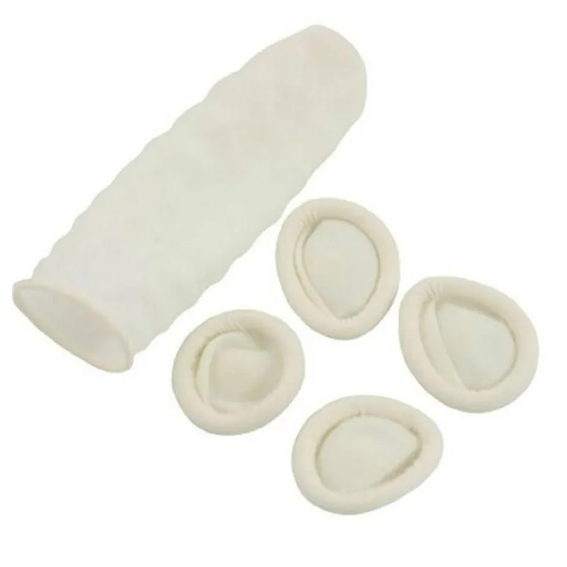 Nail Art Gloves Protective Rubber Gloves  Latex Antislip Protection Antistatic Gloves Rubber Finger Cots Fingertips Cover 100pcs