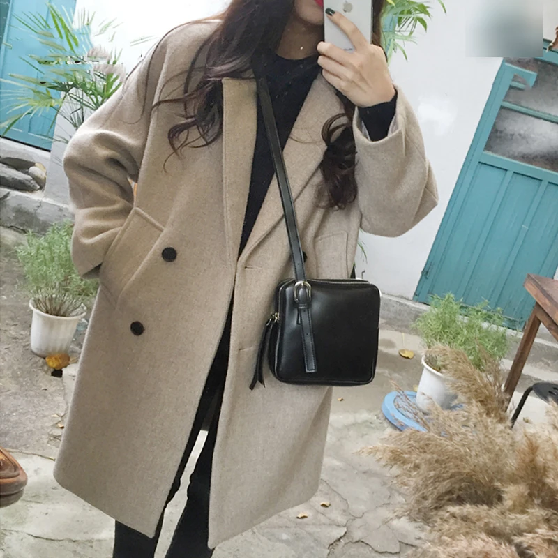 Модная осенняя и зимняя теплая Длинная женская куртка с длинным рукавом и отложным воротником, длинные пальто и куртки, Женская куртка