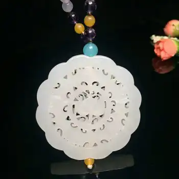 

H2#Hetian jade stenciled with auspicious time to work, fine workmanship, meaning auspicious