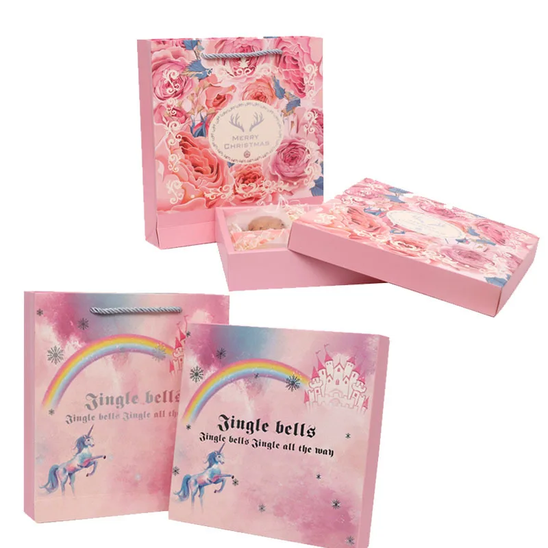 Kawaii Dreamy Unicorn Box Tote Bag Nougat Biscuits Candy Gift Christmas Decoration Set Party Packaging Clothes | Дом и сад