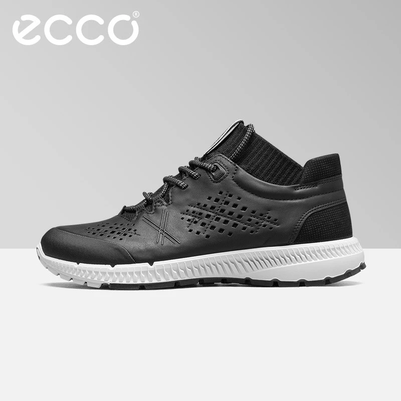 

ECCO Fashion Mid Cow Leather Breathable Casual Walking Shoes Comfortable Men's Sports Shoes Outdoor Waterproof Sneakers Shoes