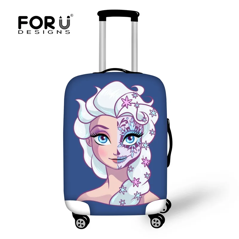 FORUDESIGNS Customade Travel Luggage Protective Cover,Skull Dust Covers to 18-30 inch Case Elastic Waterproof Suitcase Cover