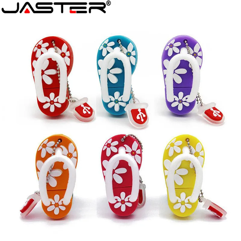 

JASTER The new Colorful flower slippers USB flash drive USB Pen Drive minions Memory stick pendrive 4GB 16GB 32GB 64GB gift