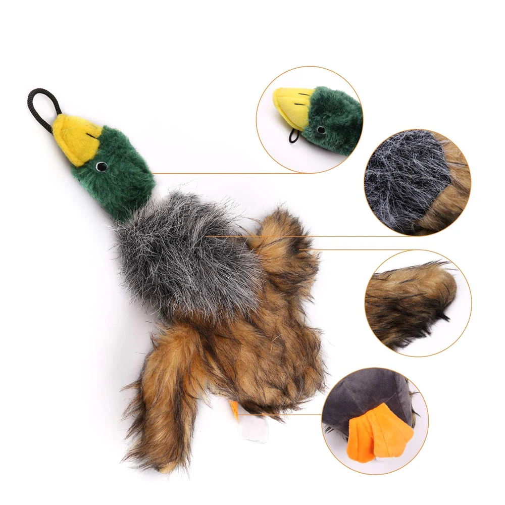 Mallard Squeaky игрушки для собак для активных жевателей плюшевая мягкая зеленая утка игрушка-пищалка плюшевые звуковые игрушки товары для щенков питомцев