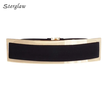 

60-90cm gold sequined wide elastic belt women 2020 new luxury wedding dress metallic female belt cinturones mujer sterglaw J010