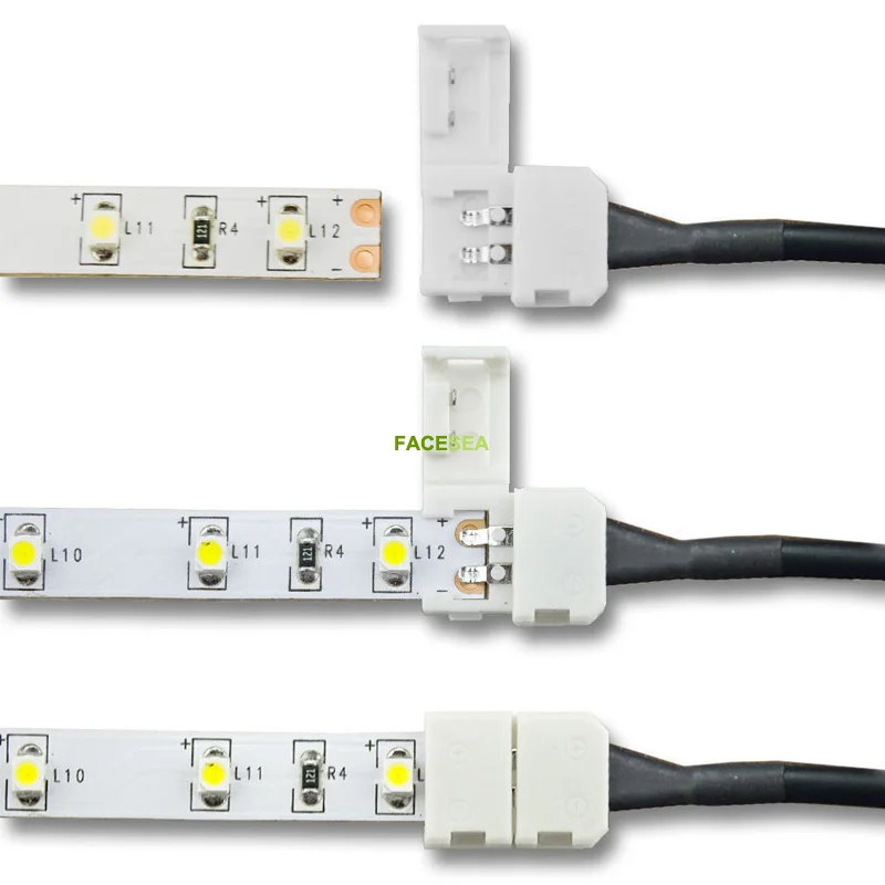 10 ~ 100 шт мм 2pin Женский DC адаптер Светодиодная лента Разъем 5050 SMD одноцветная