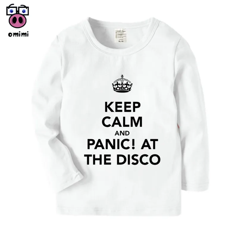 Детская футболка с длинными рукавами принтом Panic At The Disco осенне зимние топы для