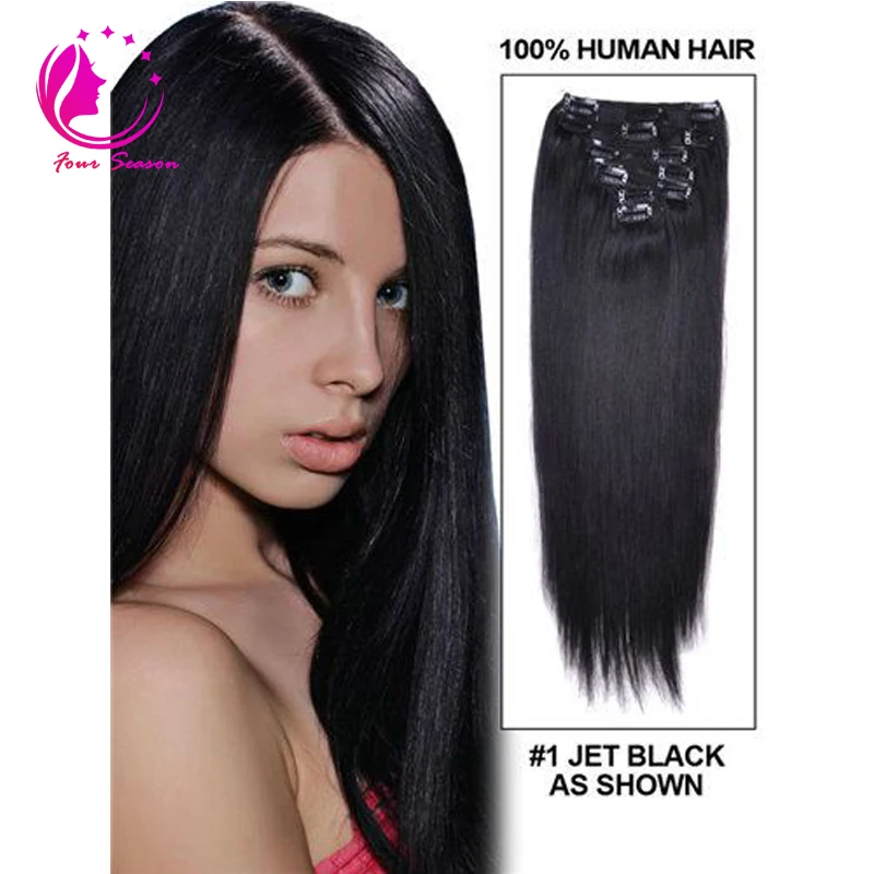 Remy Virgin Brazilian Hair Clip In Extensions 120G Clip In Brazilian