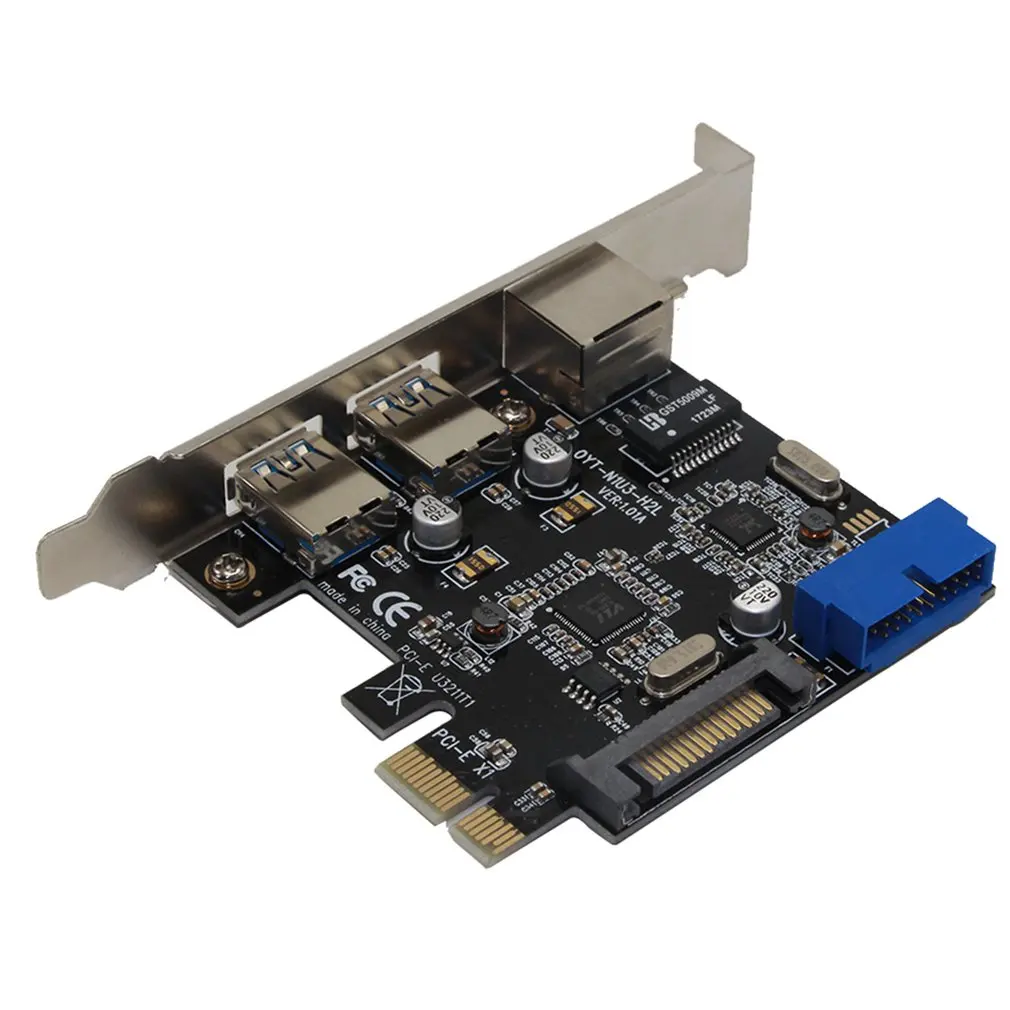 Карта расширения Pci-E Gigabit Lan Pci-E к Usb3.0 комбинированная карта с разъемом Usb3.0(U3211T1