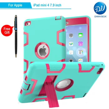 

DWAYBOX Cover For Apple iPad mini 4 Case 3 In 1 Absorption Hybrid Combo Shockproof Protective Case With Stand mini 4 Fundas Capa