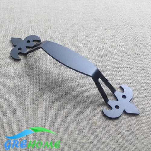 

American wrought iron black door handle barn sliding door handles and knobs decorative wood door handle for interior doors
