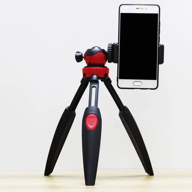 

mobile phone video tripod Network Live Broadcasting cellphone holder for desk blue red rotatable mini universal phone stand desk