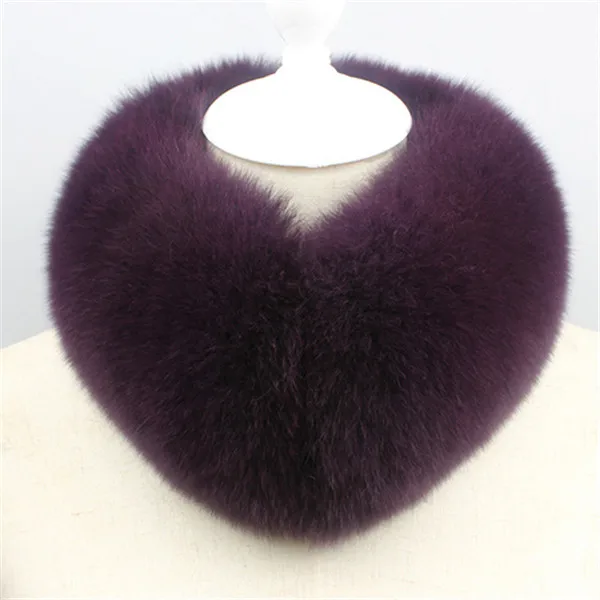 Hot Sale Real Fox Fur Collar Women Natural Fox Fur Scarf Winter Minter Multiple Colour Fur Scarves - Цвет: purple