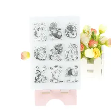 Selos de silicone Ouriço Bonito Do Cão Do Gato Rato Transparente Claro para DIY Fazer Scrapbooking/Cartão/Fun Kids Decoração Suprimentos(China)