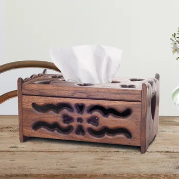 

Thailand imported teak retro Thai tissue box creative living room solid wood paper box 200 pumping desktop tissue box lo922522