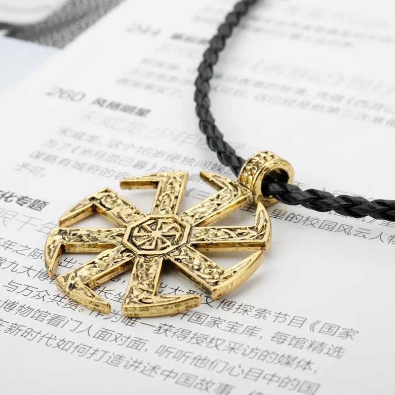 Колье с кулоном в стиле викингов для мужчин языческое потрясающее Коловрат ожерелье подвеска с компасом Панк ювелирные изделия