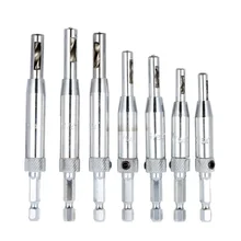 7 pcs/set power tool Core Drill Bit Set Hole Puncher Hinge Tapper for Doors Self Centering Woodworking Tools furadeira