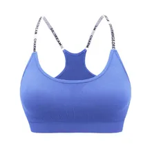 Женское Спортивное нижнее белье ремни с буквами для йоги, фитнеса, тренировок для бега спортивный бюстгальтер быстросохнущее тренировочное ударопрочное покрытие