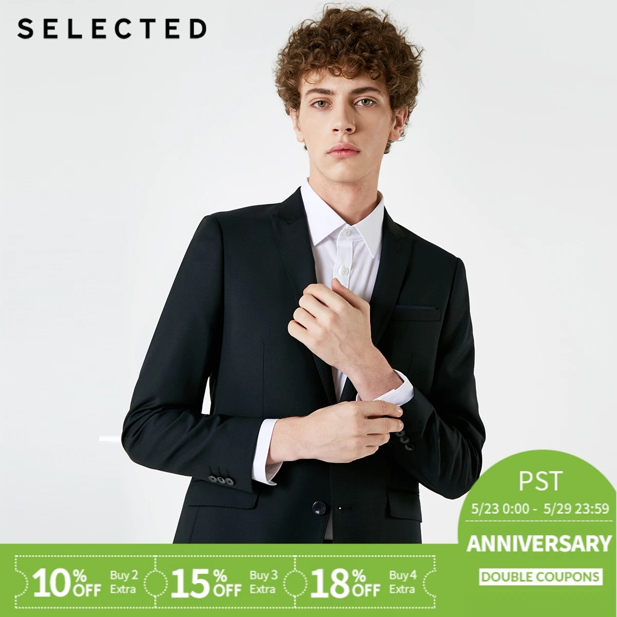

SELECTED male winter new product including wool collar tie collar business suit T|41845Z503