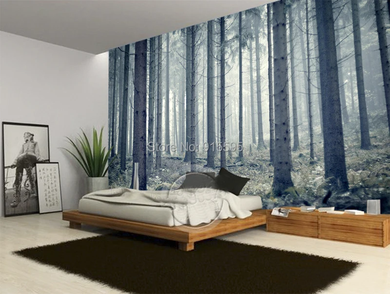 Пользовательские фото обои современный лес фотография фон гостиная диван спальня ТВ настенная живопись искусство Настенные обои