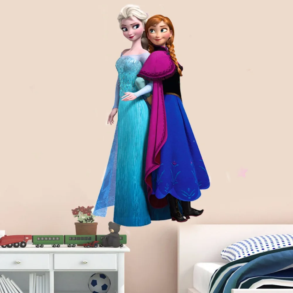 Large Queen Elsa Anna Wall Art Stickers Home Room Decoration decal