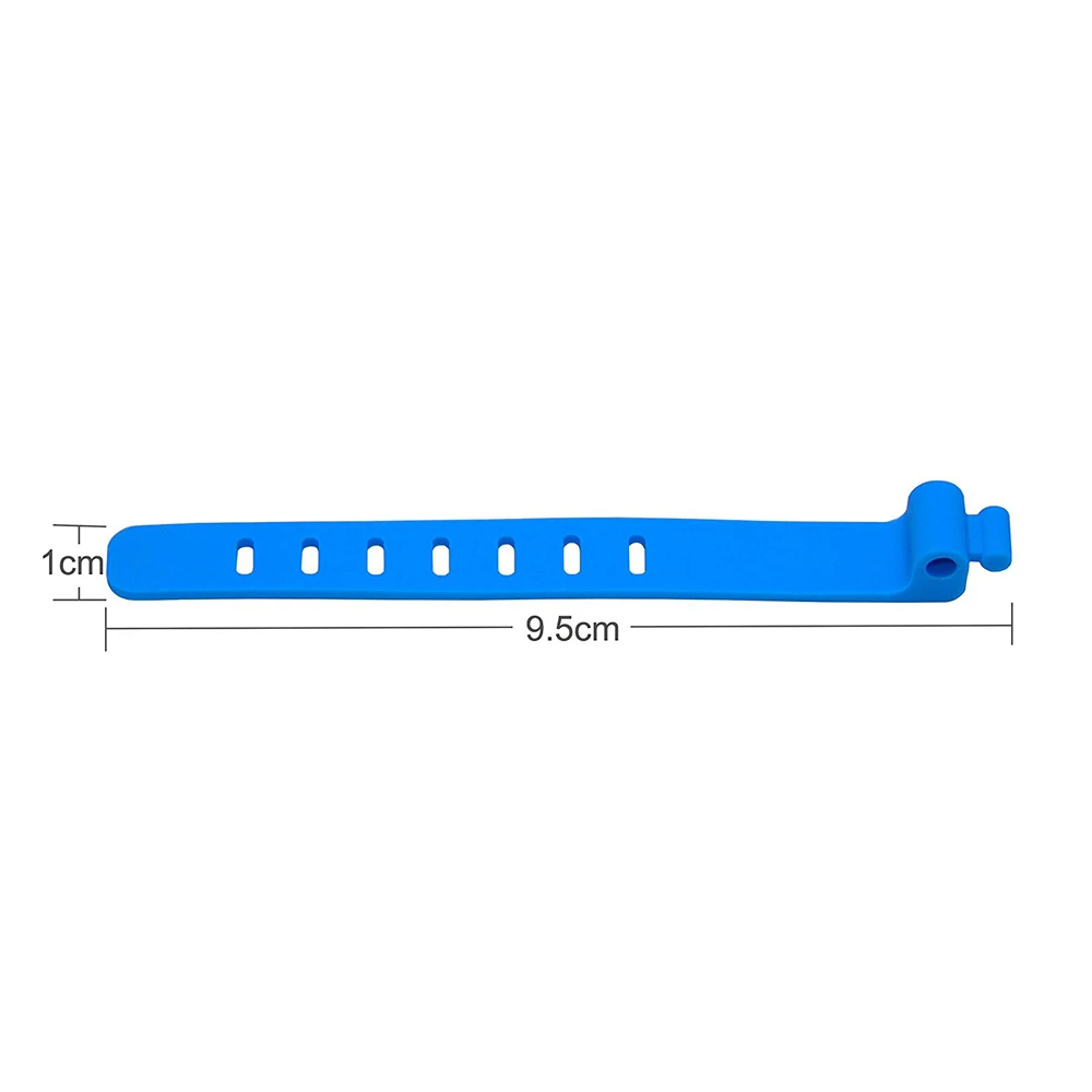 40pcs 9/" Blue Hook and Loop Self-Attaching Reusable Cable Tie Fastening Tape