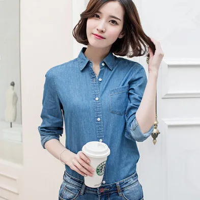 Aliexpress.com : Buy Trendy Womens Washed Jeans Shirt OL